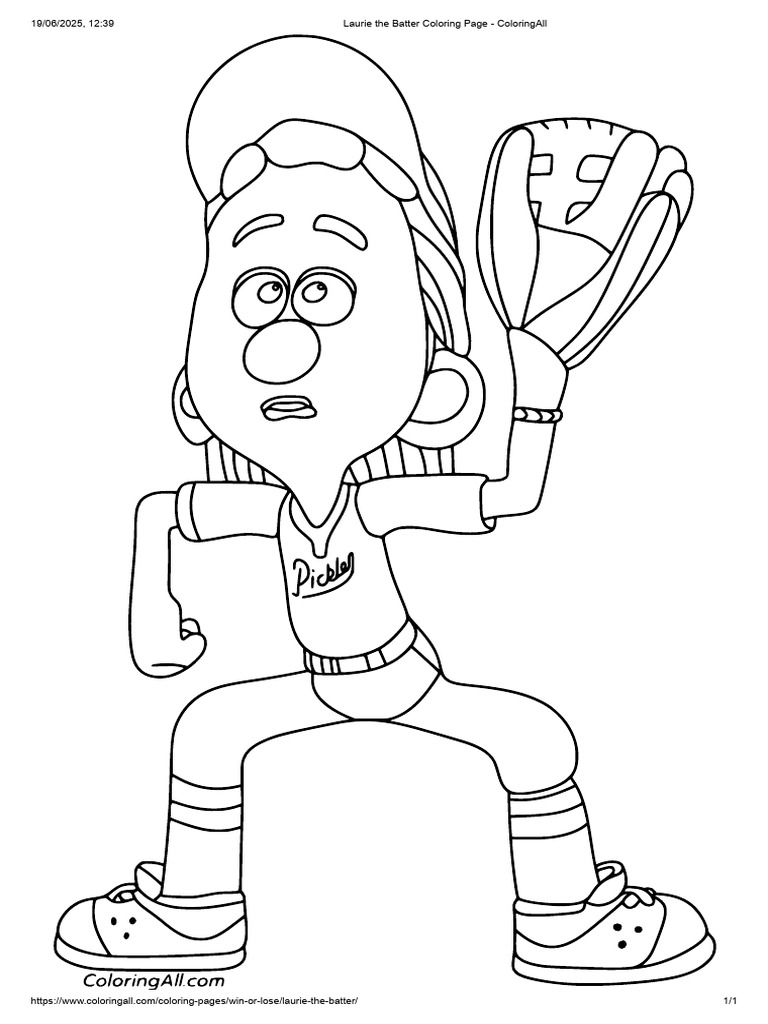 Laurie The Batter Coloring Page - ColoringAll | PDF