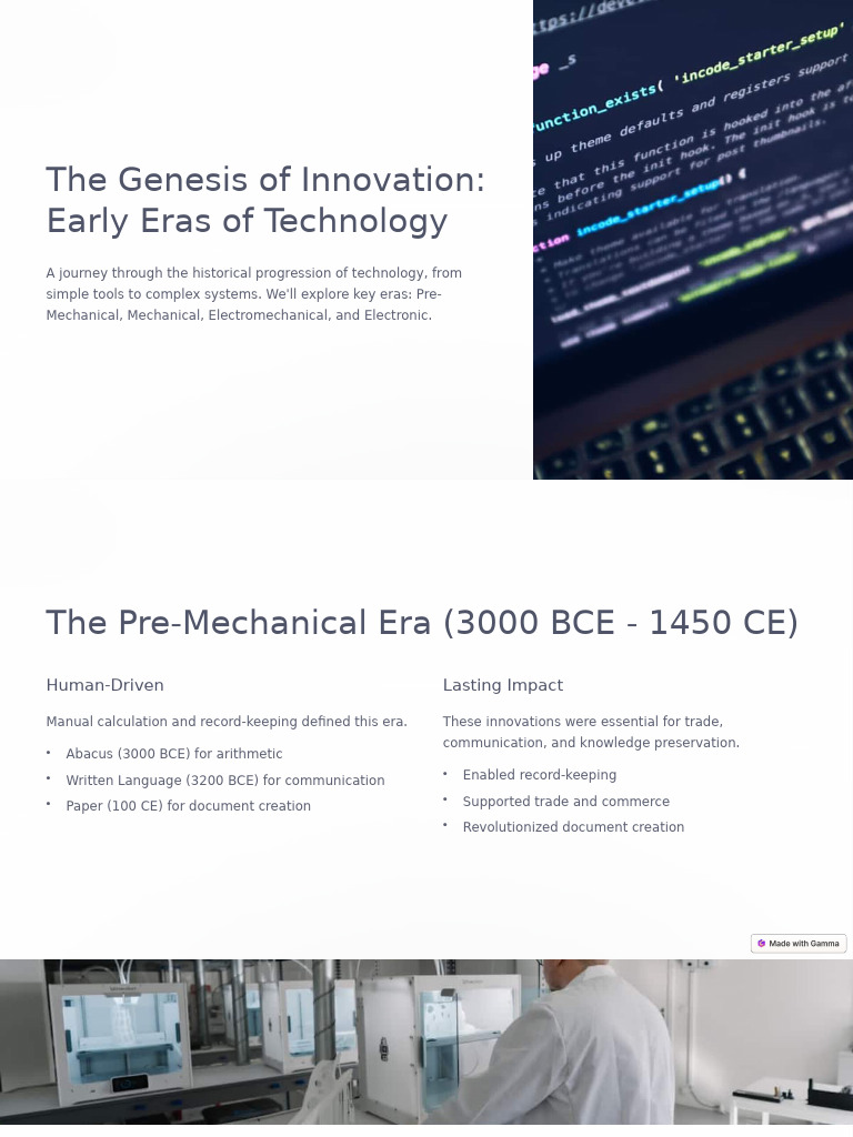 The Genesis of Innovation Early Eras of Technology | PDF | Computing