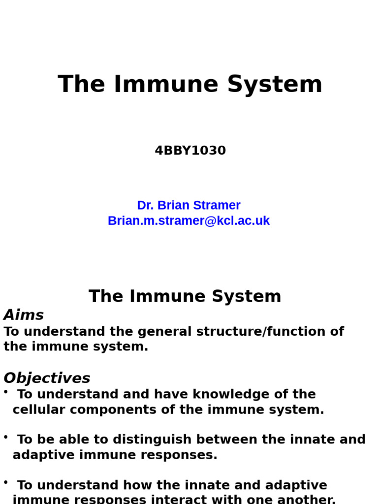 4BBY1030 L18 Immune System Stramer 2016 2017 | PDF | Lymphatic System ...