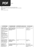 PLANEJAMENTO  1ª ano 2012