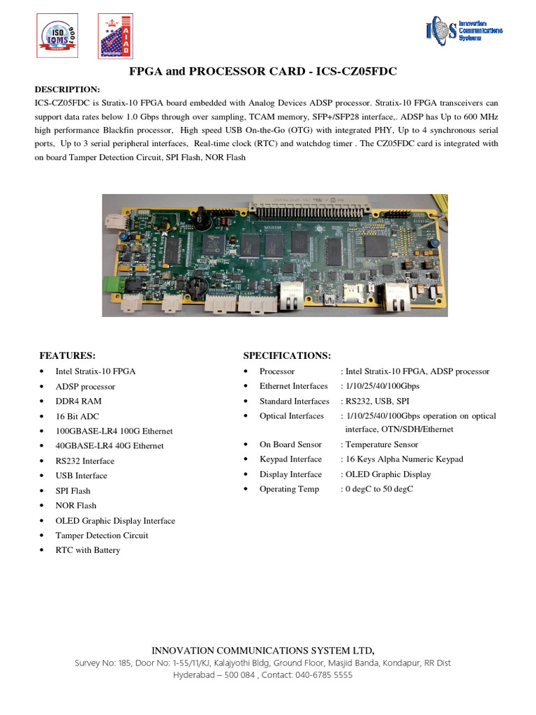 Stratix-10 FPGA Processor Card Overview | PDF