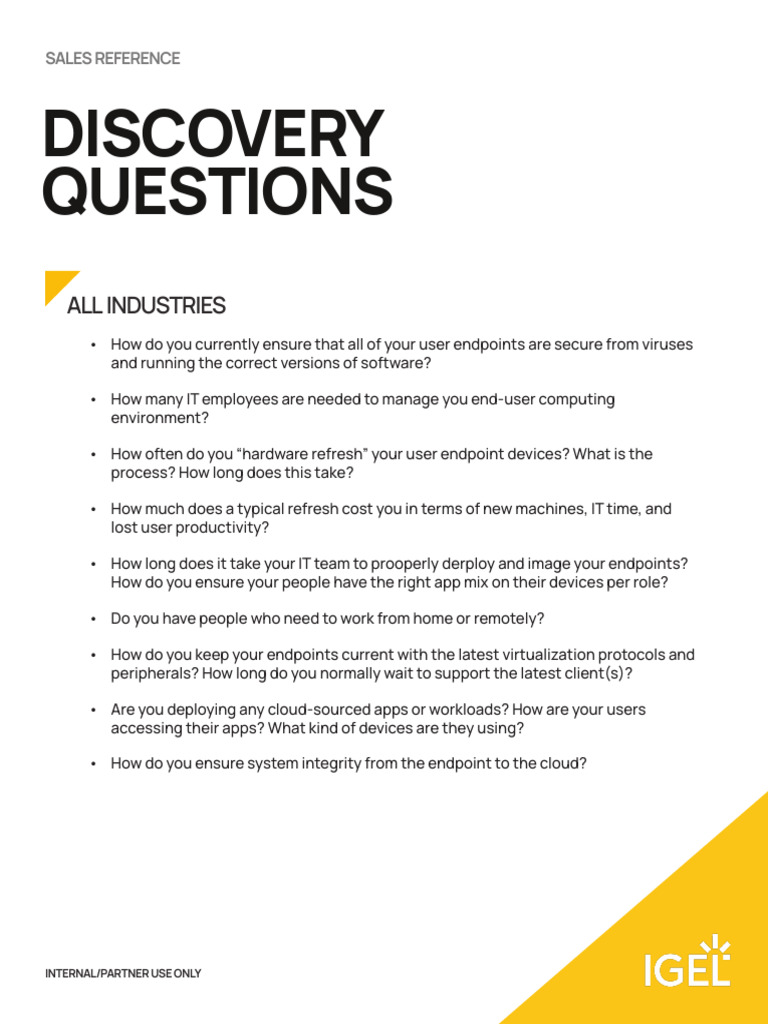 Microsoft Discovery Questions Guide | PDF | Citrix Systems | Personal ...