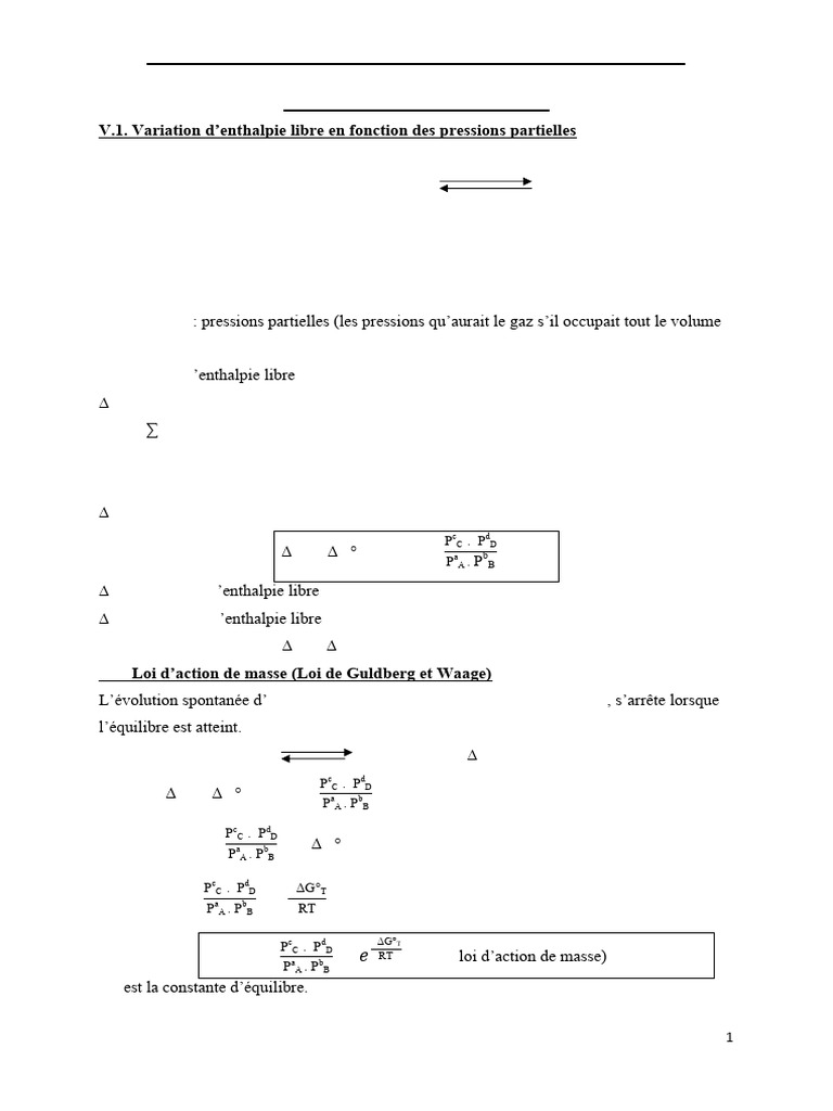 Loi de Guldberg et Waage en chimie | PDF | Équilibre chimique ...
