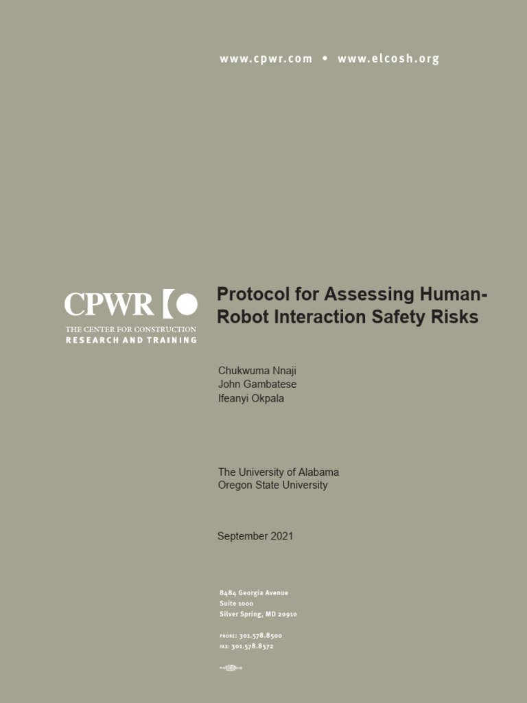 SS2021 Human Robot Interaction Risks | PDF | Risk | Occupational Safety ...