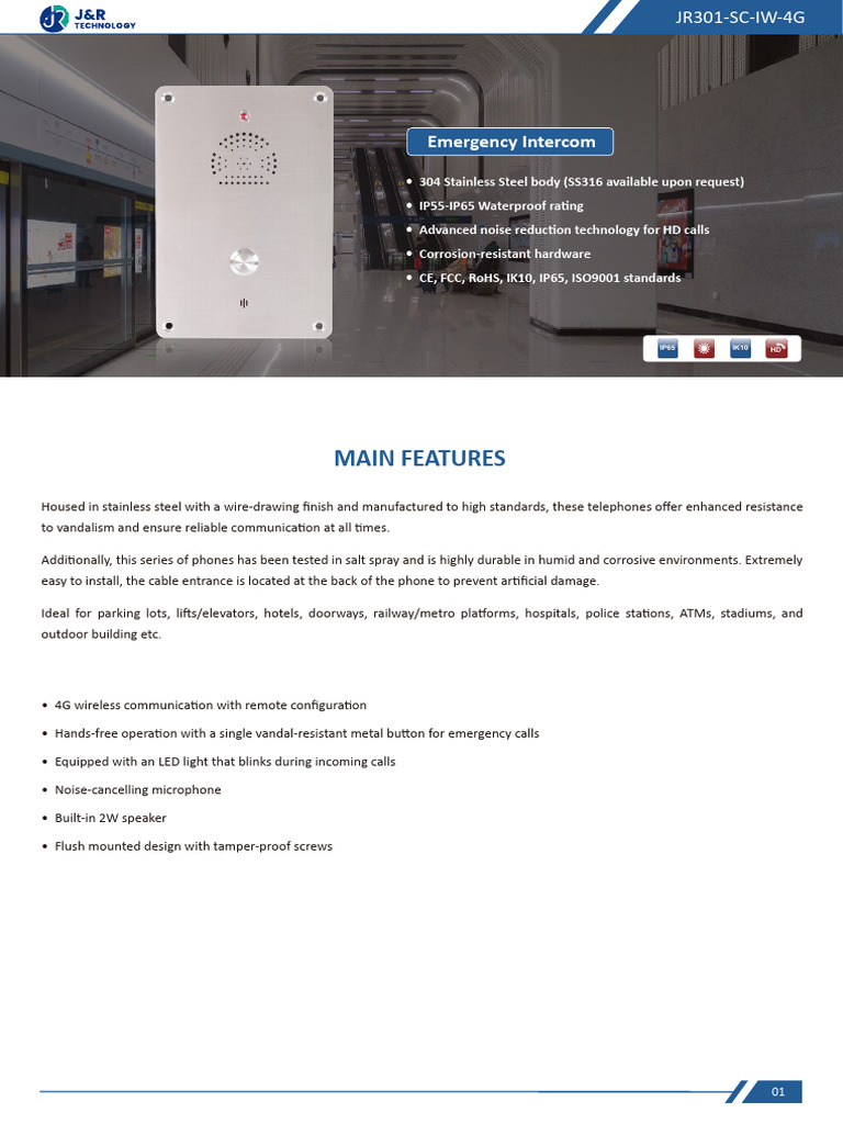 4G Emergency Intercom System Specs | PDF | Stainless Steel ...