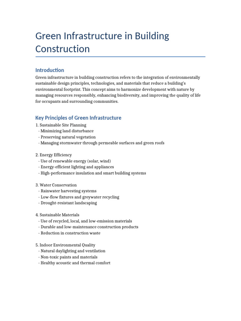 Green Infrastructure in Building Design | PDF | Green Infrastructure ...