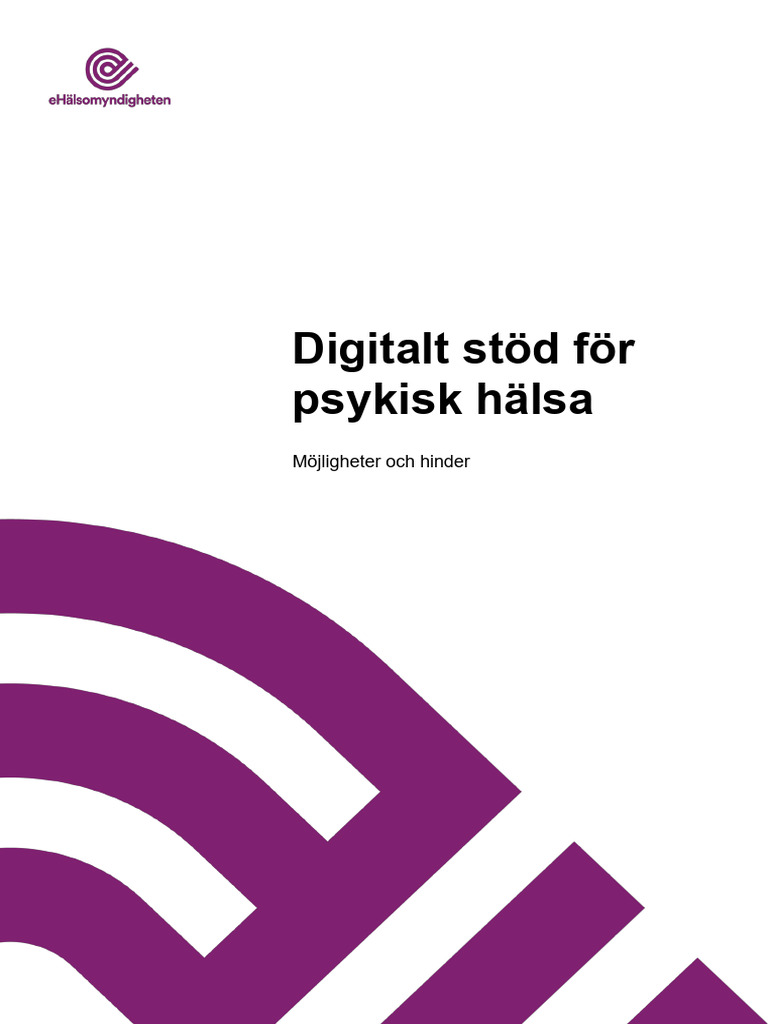 Fokusrapport Digitalt Stod For Psykisk Halsa | PDF