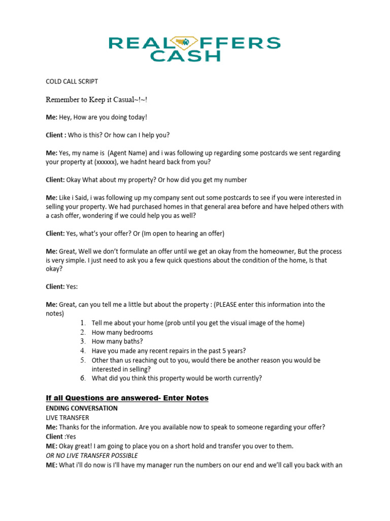Xencall Cold Call Script Guide | PDF