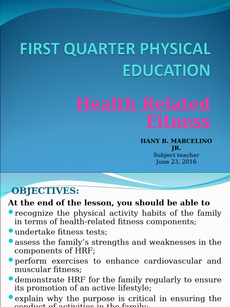 1st Quarter Physical Education | PDF | Physical Fitness | Endurance