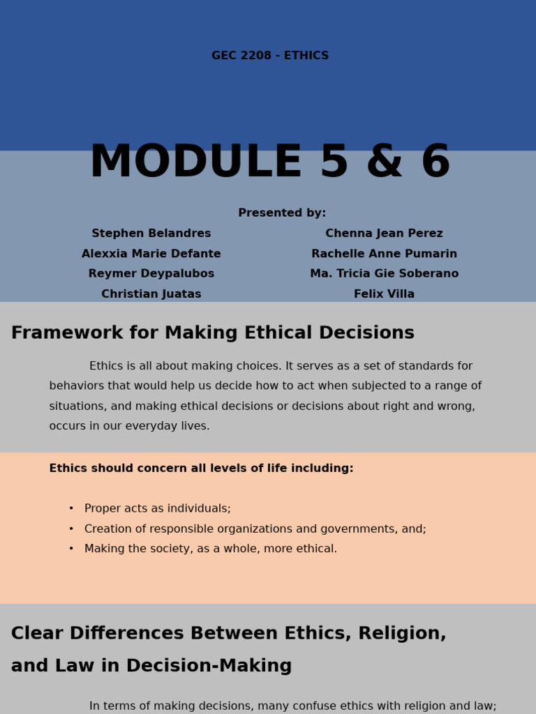 Ethical Decision-Making Frameworks | PDF | Virtue Ethics | Virtue