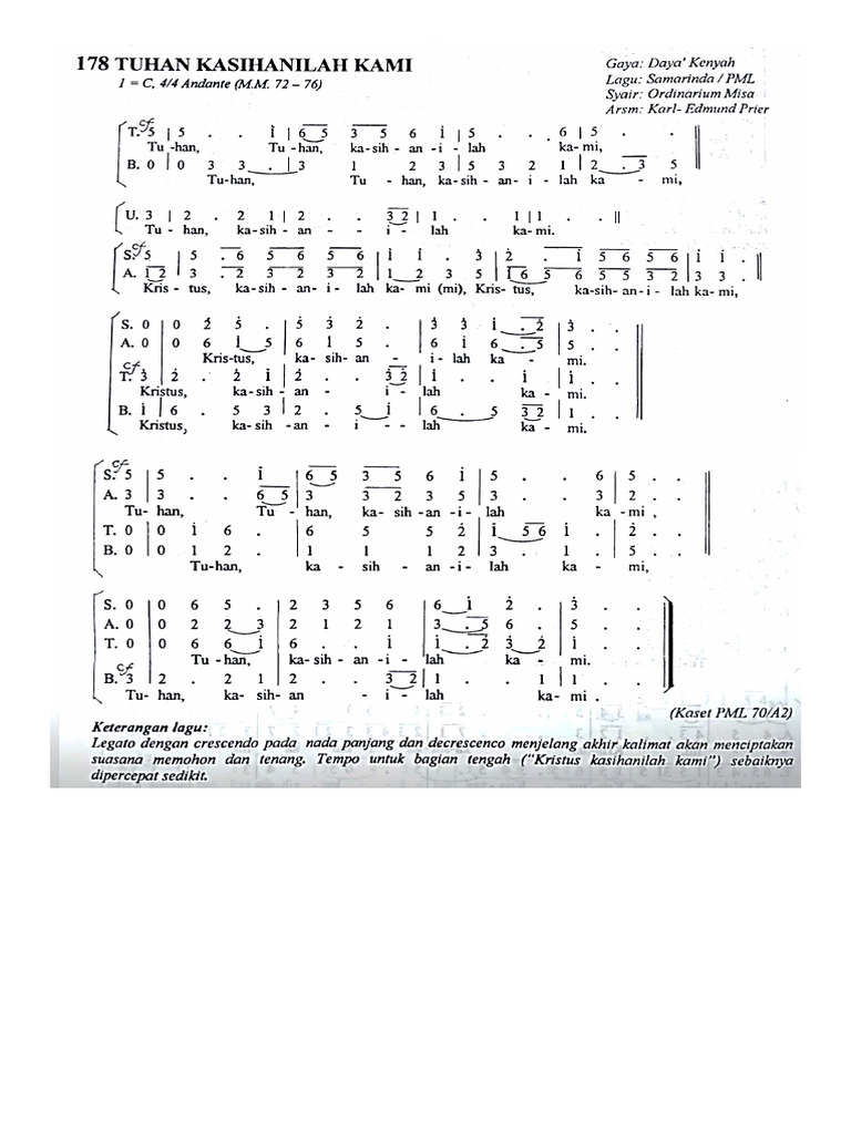 Ordinarium Misa Apokayan (Gaya Dayak Kenyah) | PDF