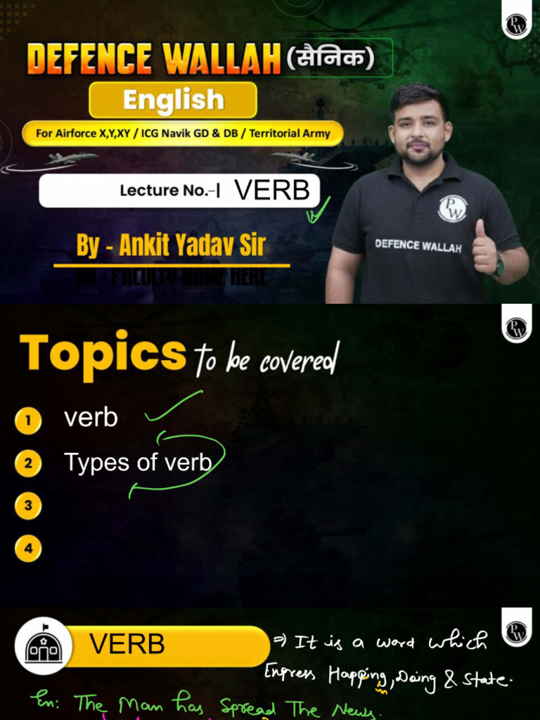 Verb 01 - Class Notes | PDF