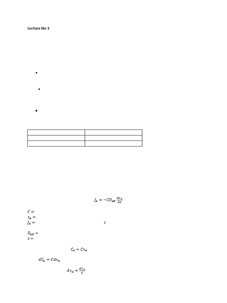 Lecture No3 | PDF | Diffusion | Chemistry