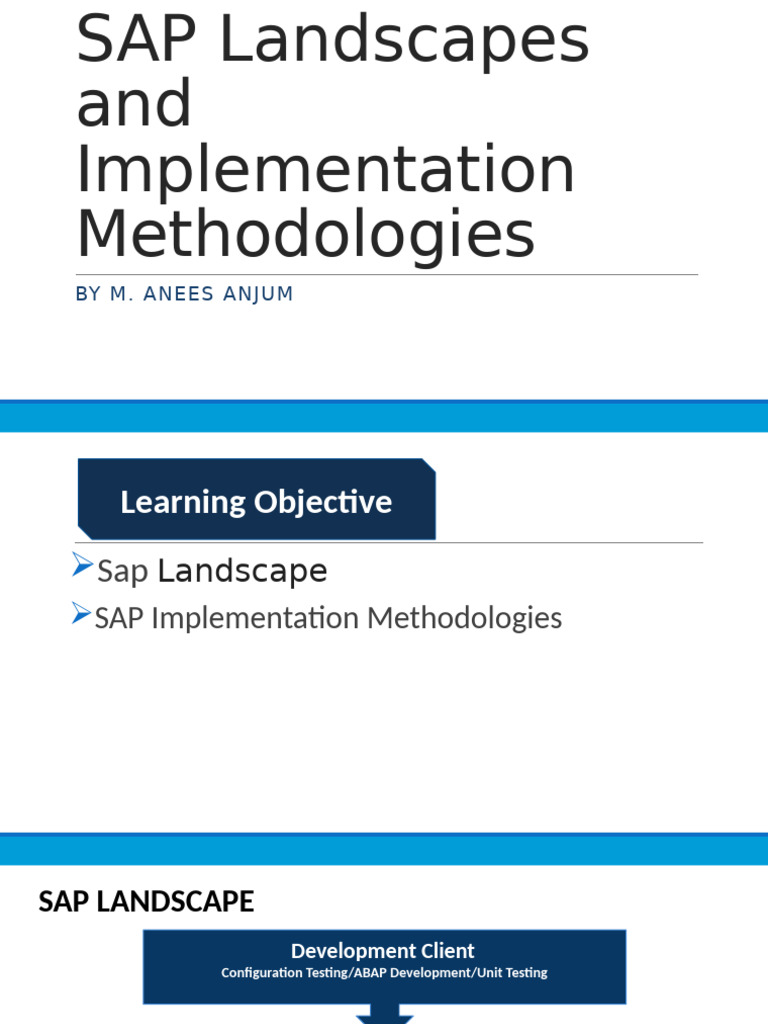 SAP Landscapes & Implementation Methods | PDF