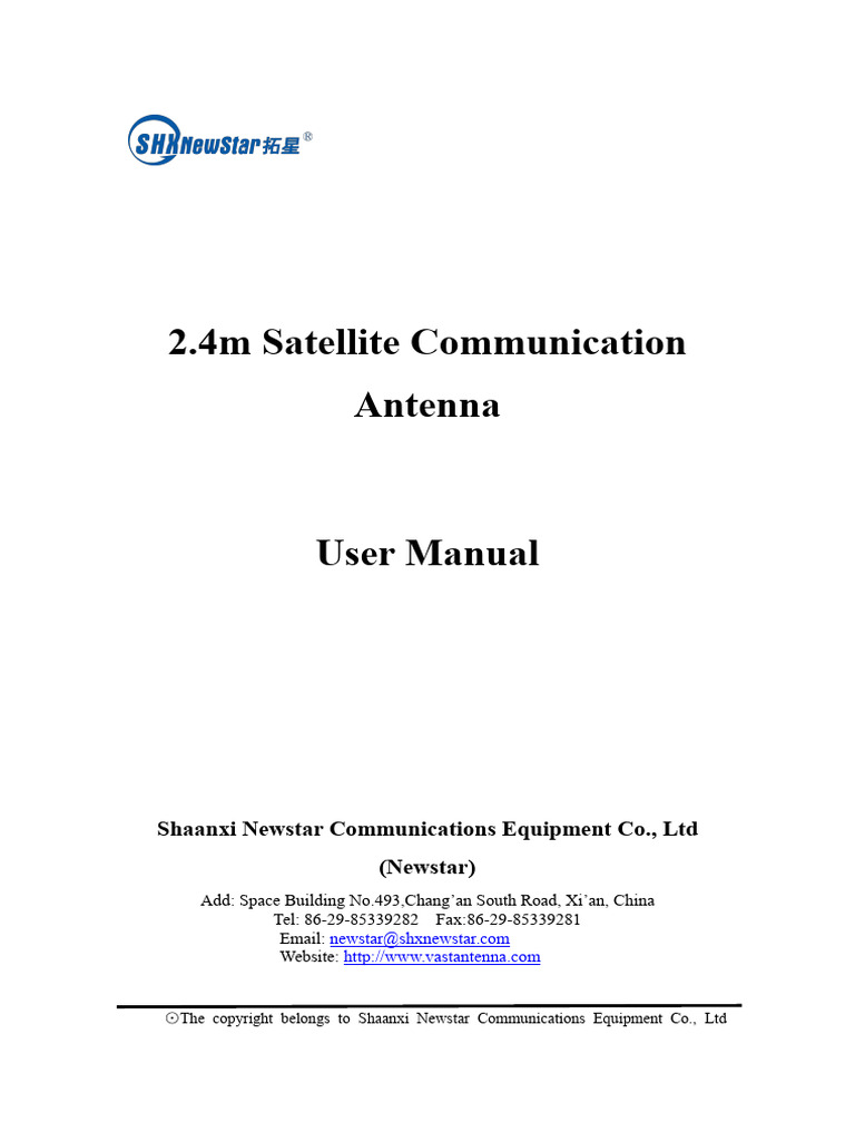 2.4m Satellite Antenna User Manual | PDF | Antenna (Radio) | Screw