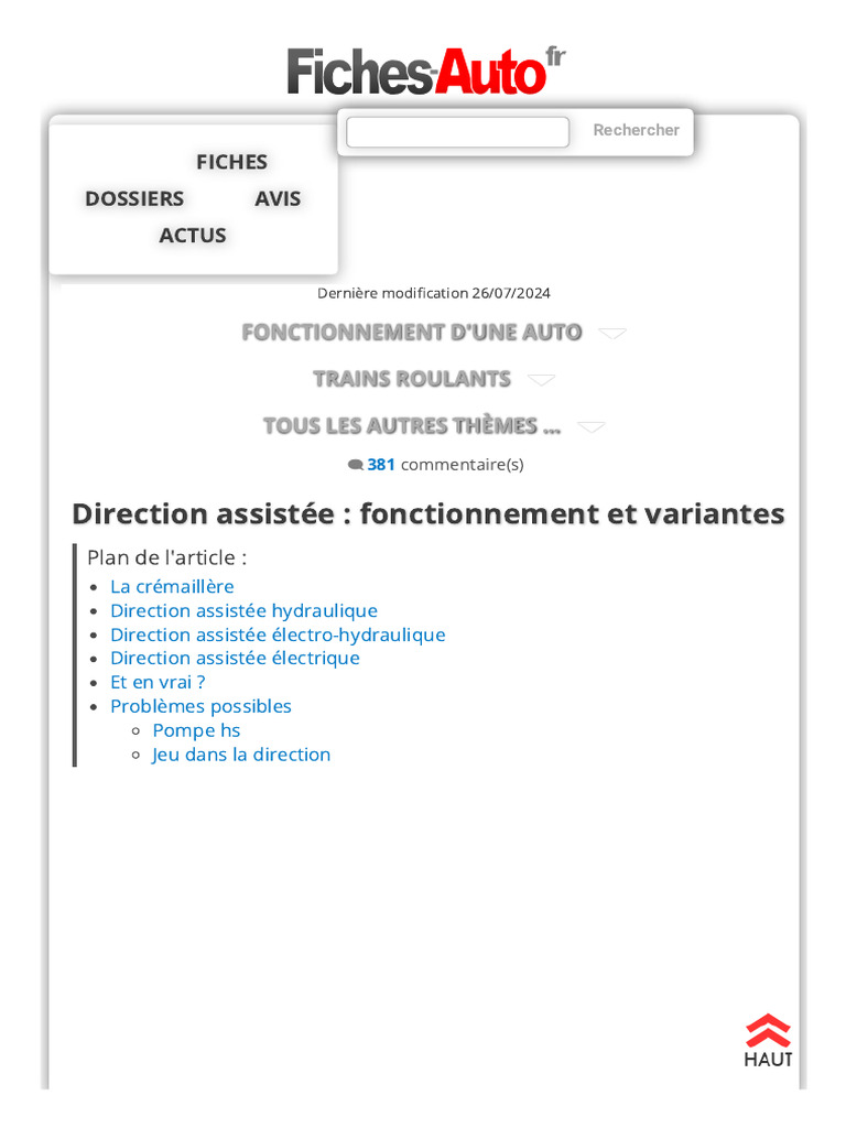 Fonctionnement de la direction assistée | PDF | Injection (moteur ...