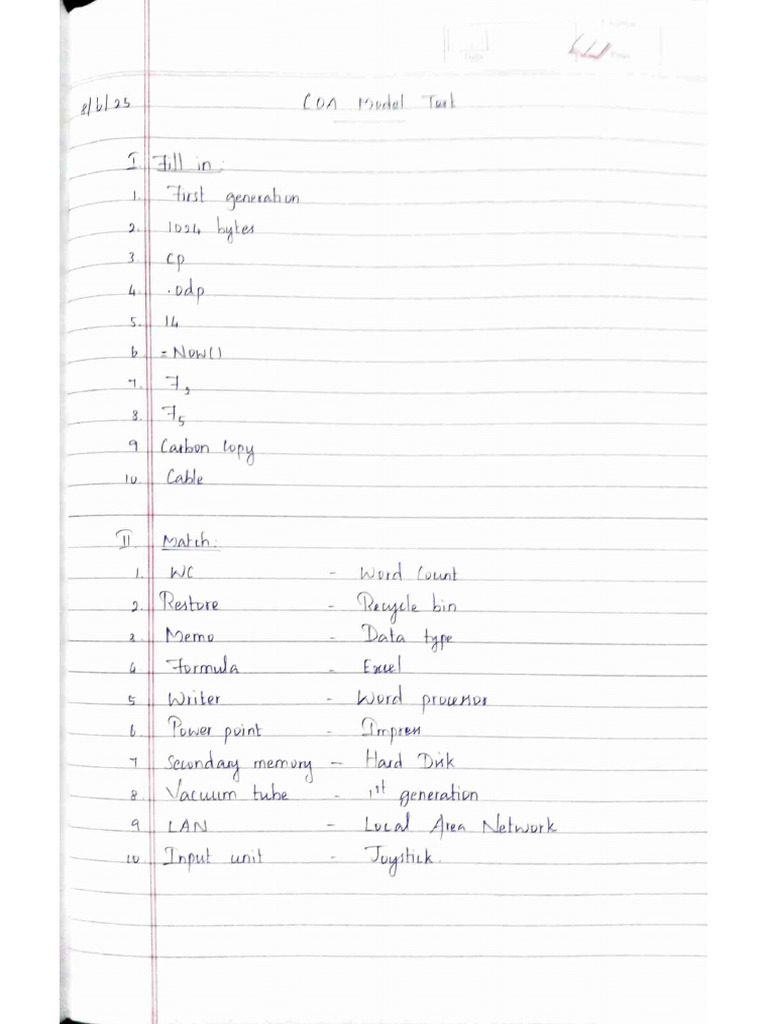 Model Test Paper | PDF