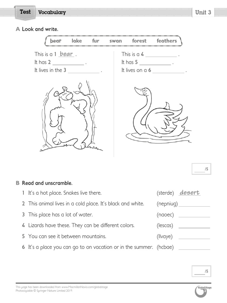 Vocabulary and Grammar Test Unit 3 | PDF | Earth Sciences