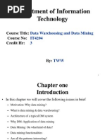 Department of Information Technology: Data Warehousing and Data Mining IT4204 3