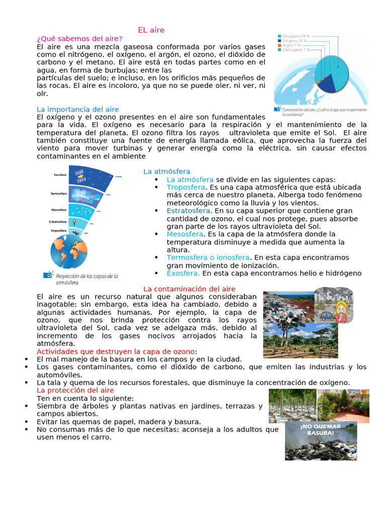 El Aire | PDF | Atmósfera de tierra | Atmósfera