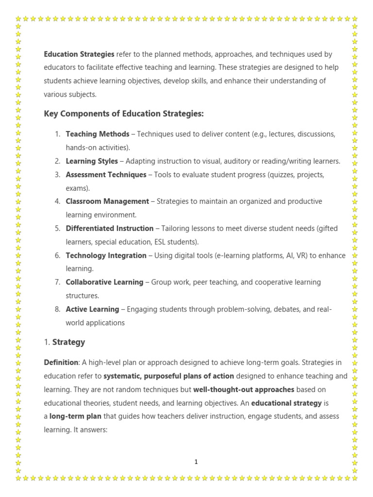Effective Education Strategies Explained | PDF | Educational Assessment ...
