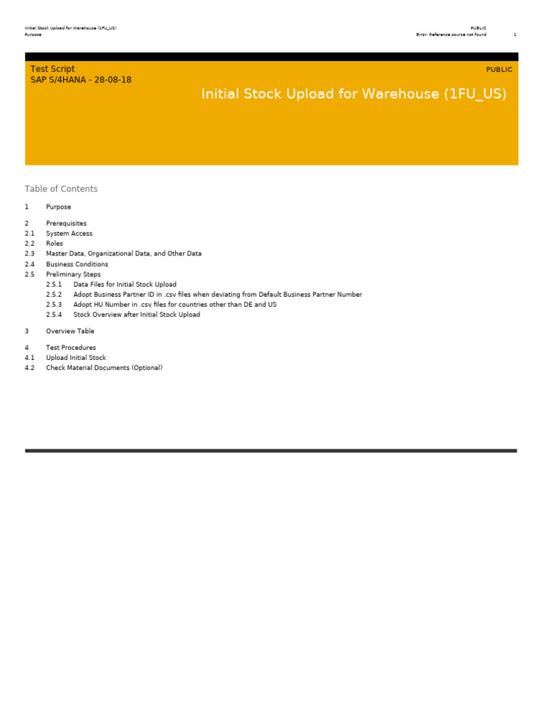 Initial Stock Upload Process for Warehouse | PDF | Warehouse | Comma ...
