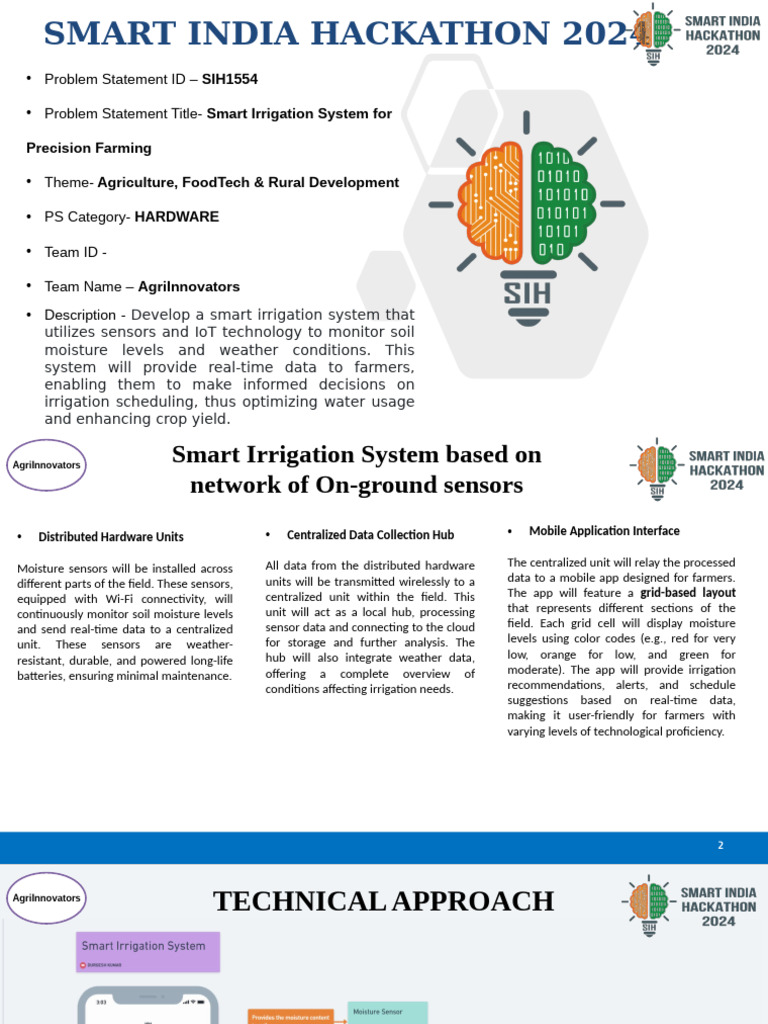 Smart Irrigation System for Farming | PDF | Agriculture | Irrigation