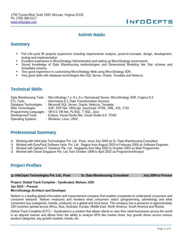 InfoCepts Technologies: BI Expertise Overview | PDF | Microsoft Sql ...