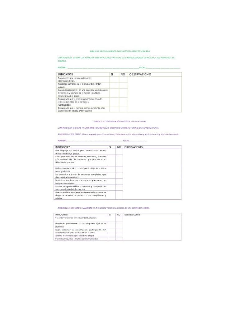 Instrumentos de Evaluacion Pree | PDF