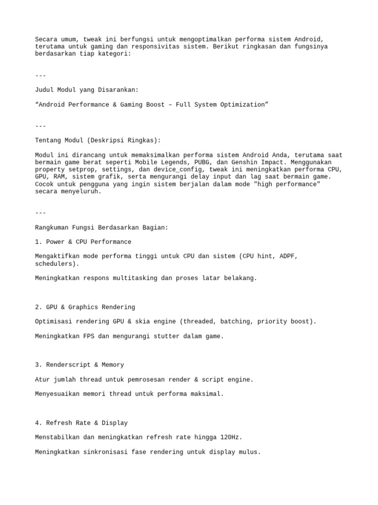 Fungsi Tweak | PDF