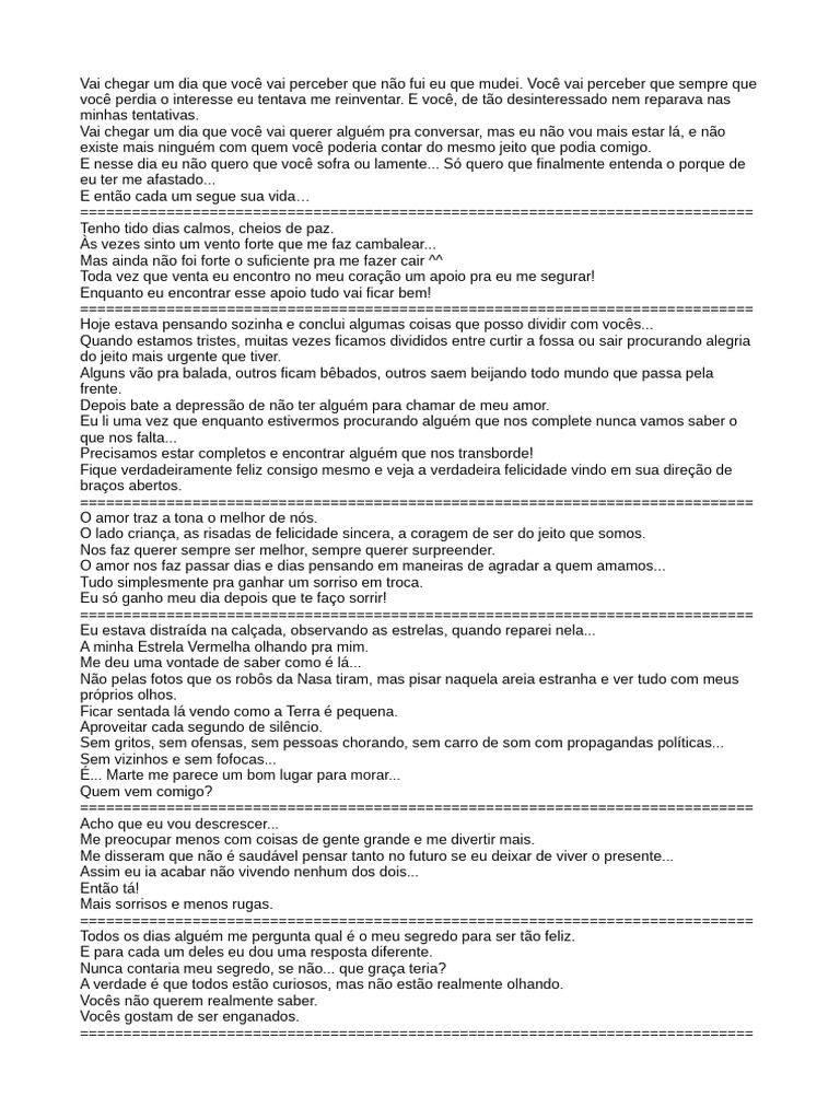 Reflexões sobre amor e autodescoberta | PDF | Amor | Medo