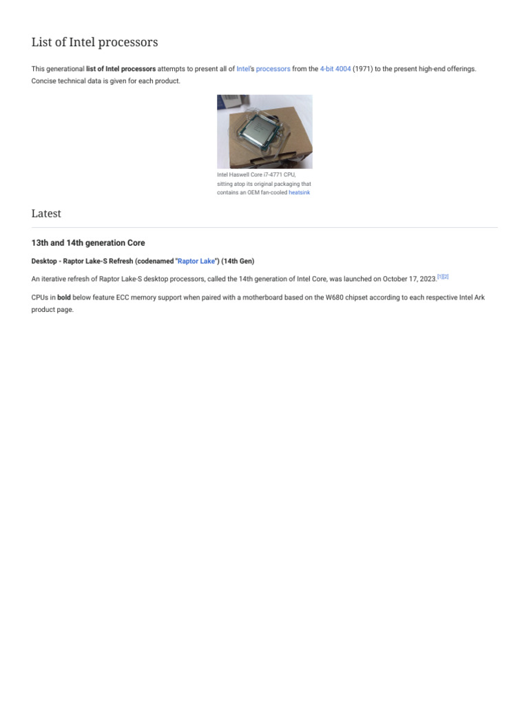 Intel Processor Generations Overview | PDF | Intel | Integrated Circuit