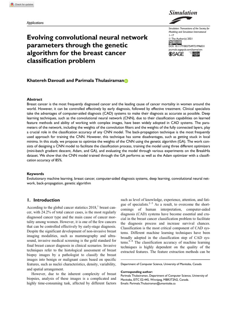 GA-Optimized CNN for Breast Cancer Classification | PDF | Deep Learning ...