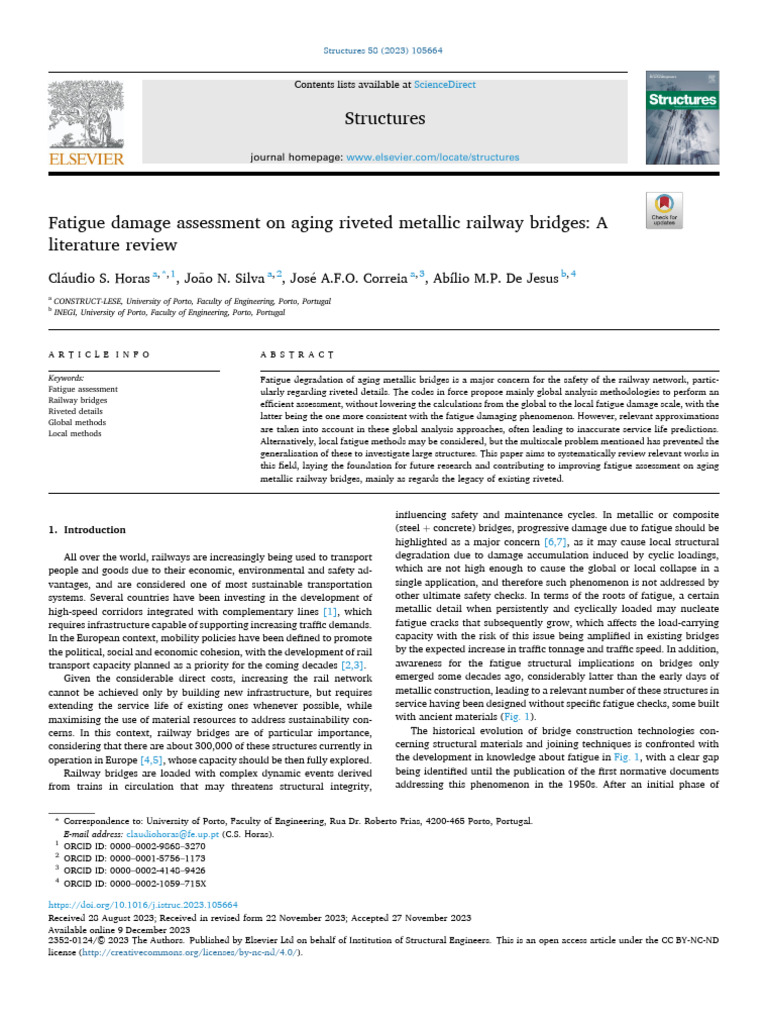 Fatigue Damage Assessment On Aging Riveted Metallic Railway Bridges A ...