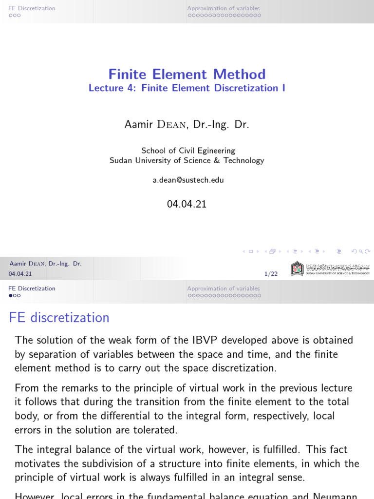 Finite Element Method Discretization | PDF | Finite Element Method ...