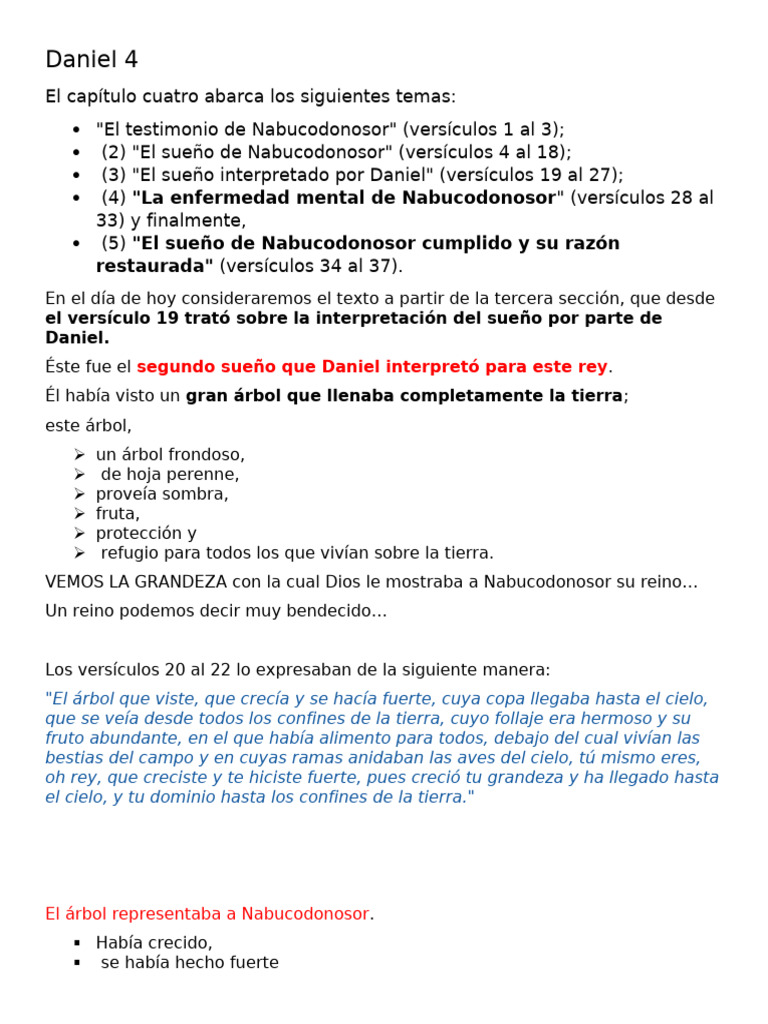 Interpretación del sueño de Nabucodonosor | PDF | Orgullo ...