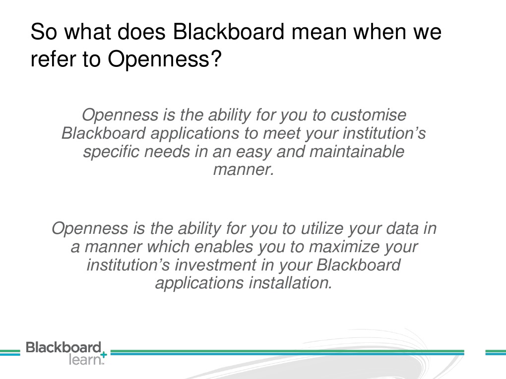 So What Does Blackboard Mean When We Refer To Openness? PDF