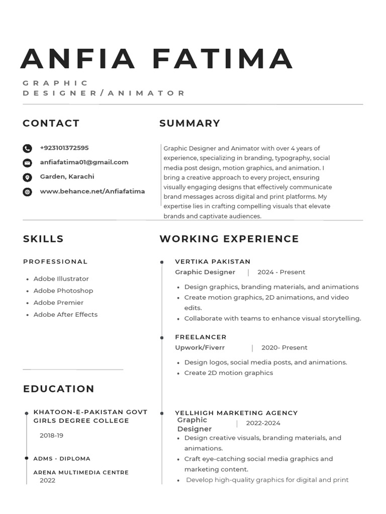 Resume An Fi A Fatima | PDF