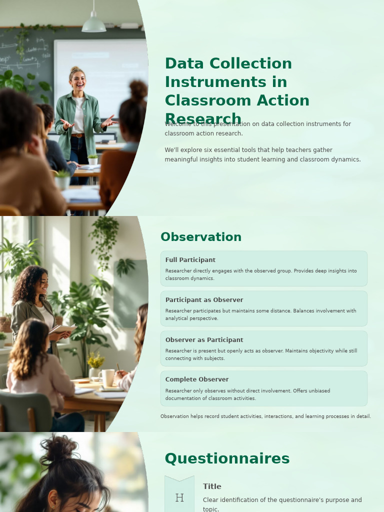 Classroom Action Research Tools | PDF | Learning | Teaching Method