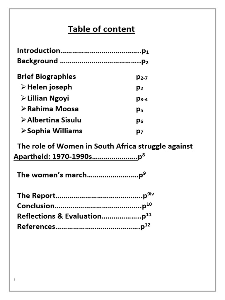 Women Leaders of the 1956 March | PDF | Apartheid | Movements For Civil ...