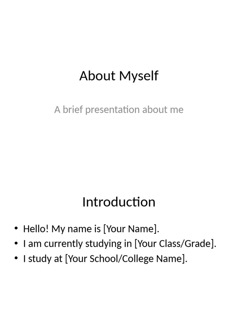 My Personal Introduction Presentation | PDF