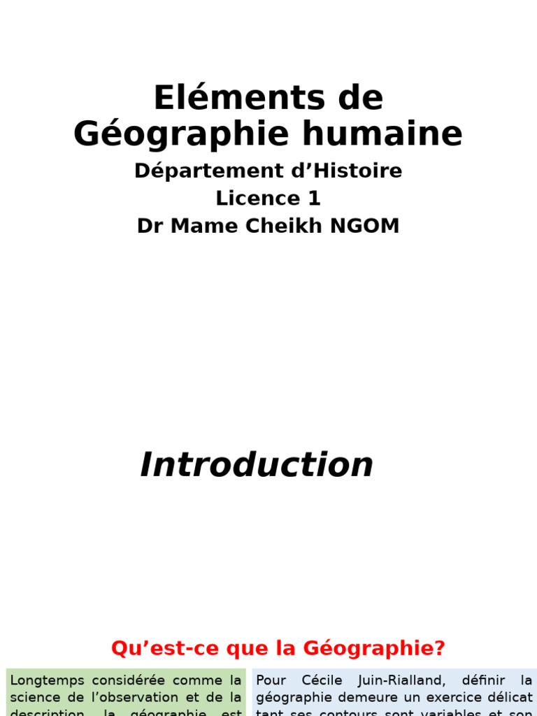 Éléments de la géographie humaine | PDF | Géographie | Science