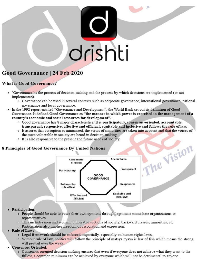 Understanding Good Governance Principles | PDF | Governance | Good ...
