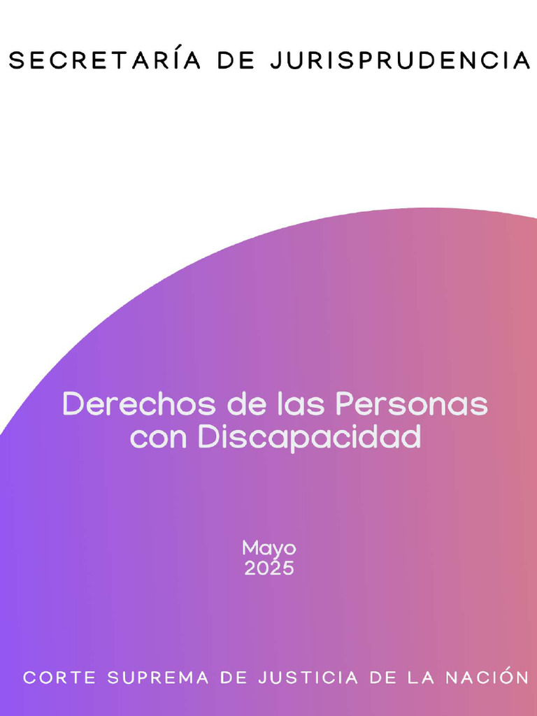 CSJN - Derechos de Las Personas Con Discapacidad | PDF | Invalidez | Juez