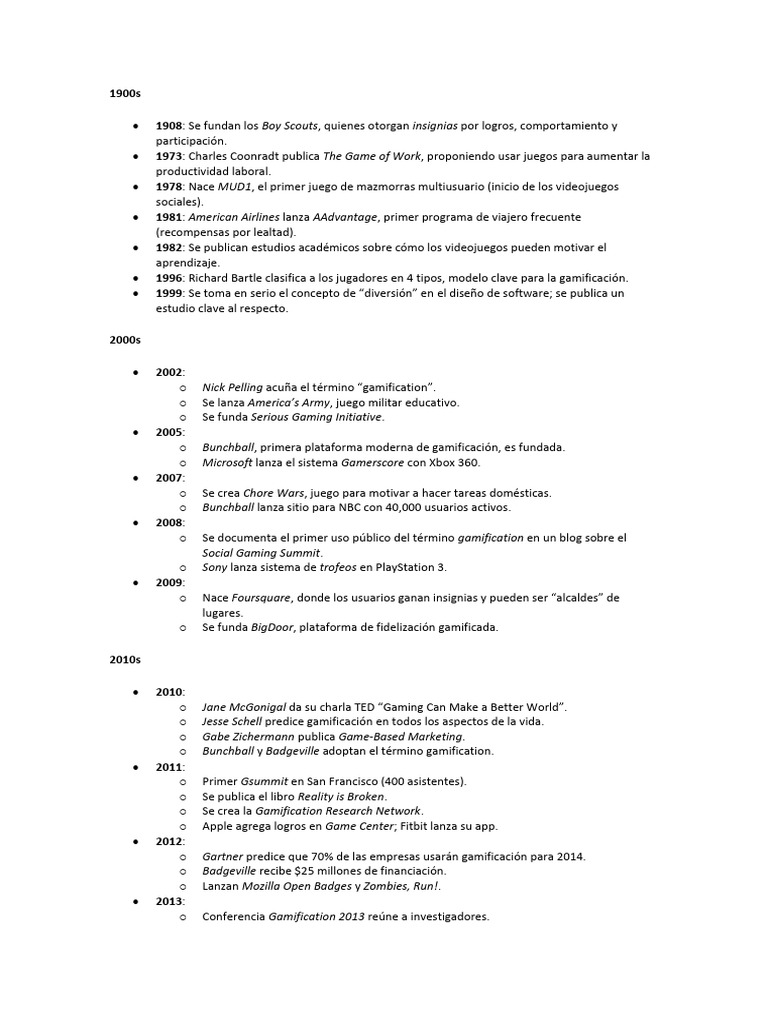 Historia de la Gamificación | PDF | Juego de azar