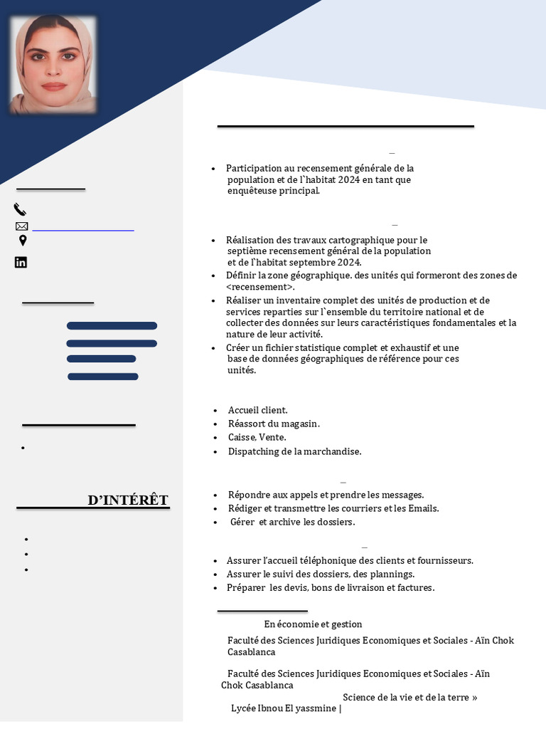 Profil professionnel d'Asri Halima | PDF