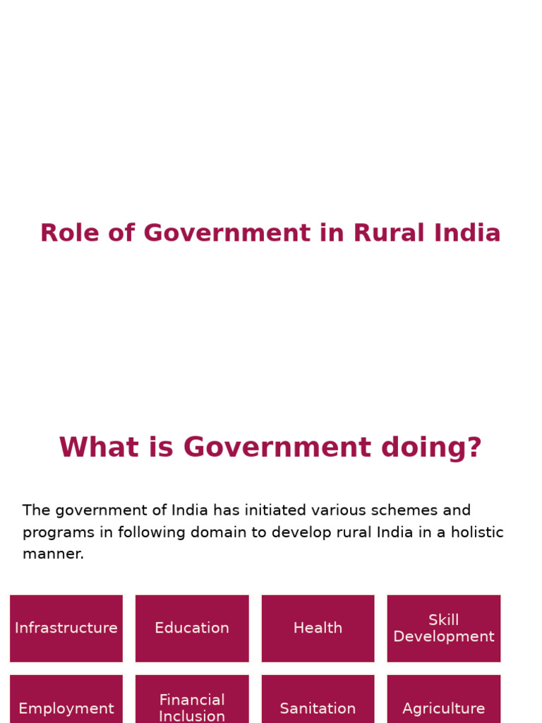 Government Initiatives for Rural Development | PDF | Economy Of India