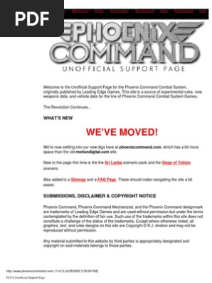 Phoenix Command Miniature Rules Modern Warfare Complete Unofficial Resources 552pages Pdf Infantry Wars Military