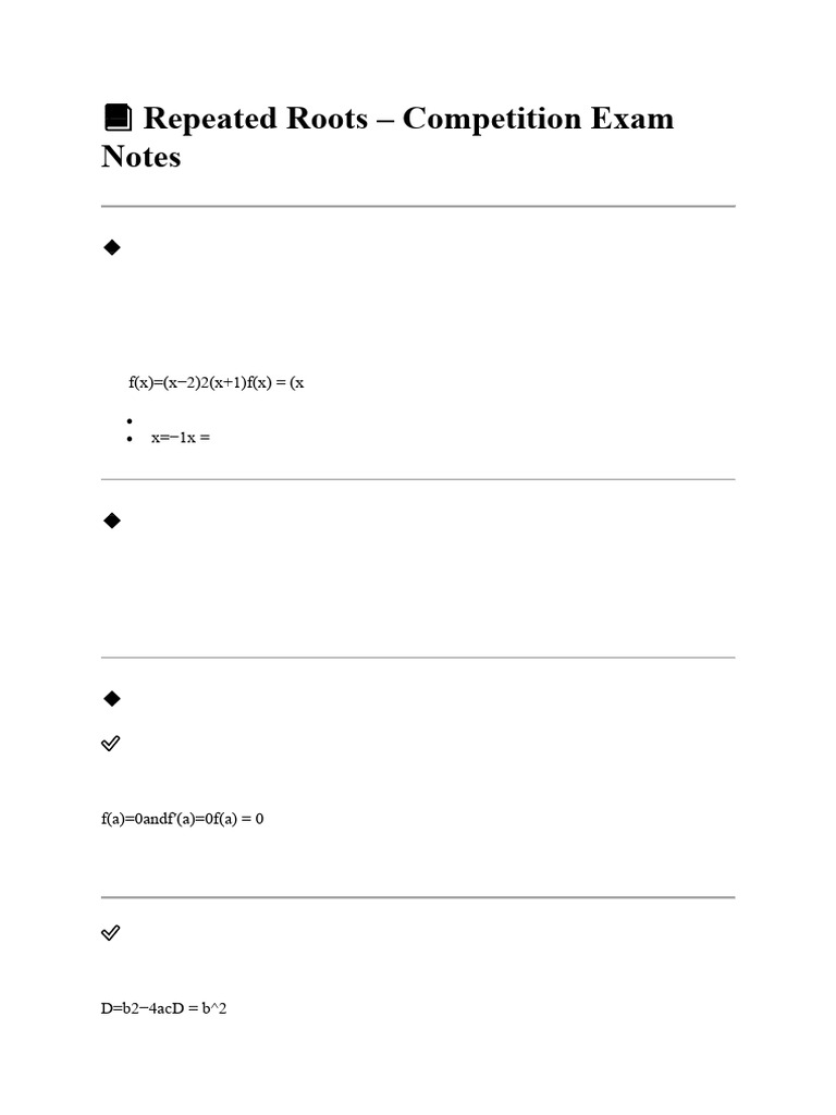 Repeated Roots | PDF