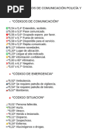Códigos de Radio Policía Colombia | PDF | Accion legal | Seguridad Pública